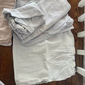 Anthropologie Queen Duvet Cover/King Shams/Euro Shams/Set. Striped. Reversible